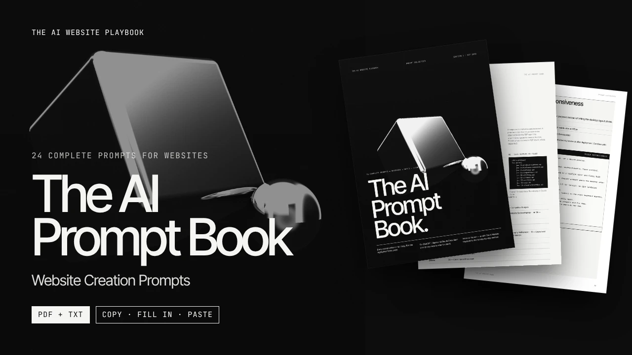 The AI Prompt Book — 24 complete prompts for websites, PDF + TXT