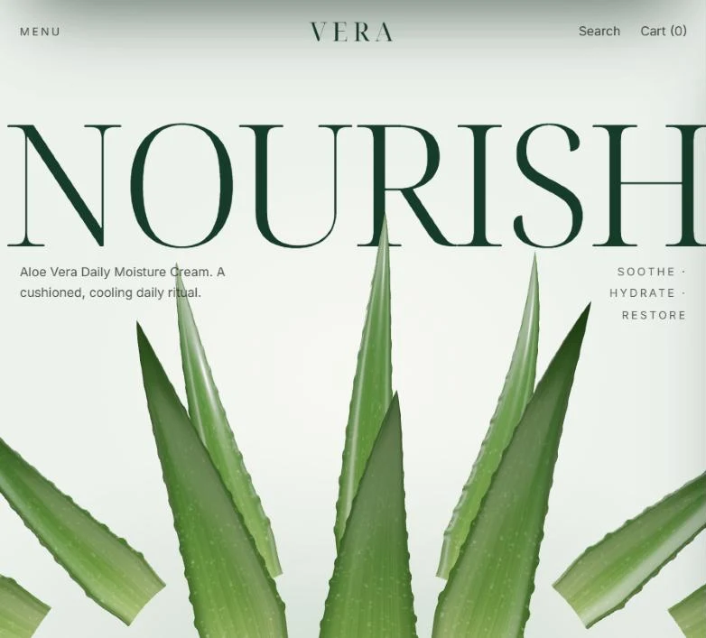 VERA — skincare website built with the Playbook prompts